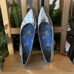 Stuart Weitzman Silver Flats